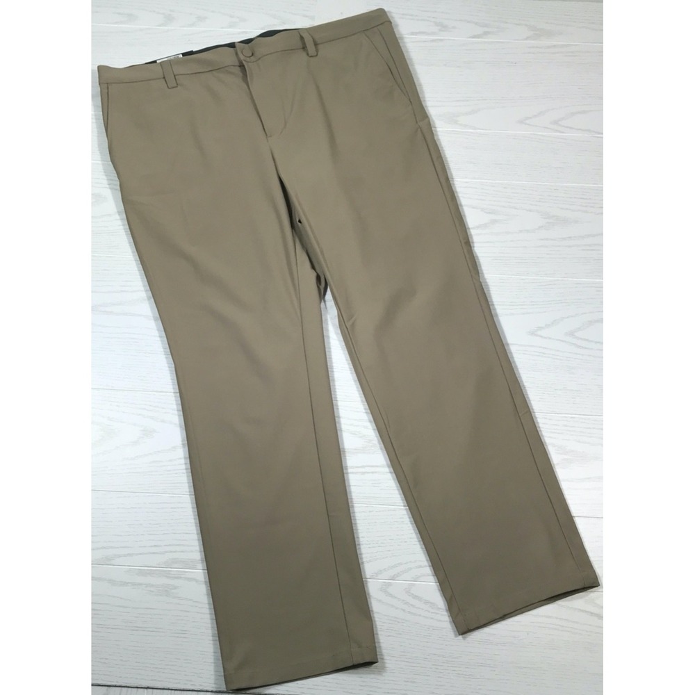 Dockers Performance Chino Pants Mens 40x30 Brown Tech Slim Fit Flat Front New
